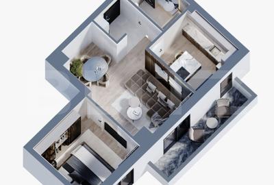 Apartament cu 2 camere decomandat în Frumoasa