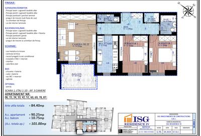 Apartament cu 3 camere decomandat în Parcul Carol