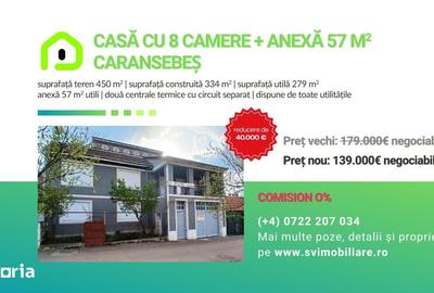 Casă cu 8 camere cu Teren 450 Mp în Central