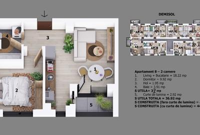 Apartament cu 2 camere decomandat în Central