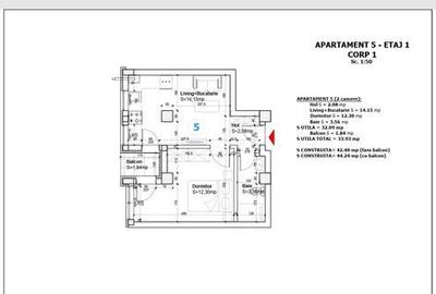 Apartament cu 2 camere în Central