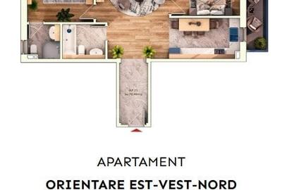 Apartament 3 camere, 70 mp, balcon, parcare subterana - 4