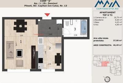 Garsoniera | Negru Voda | Langa Padure | Pitesti | Finisaje premium - 2