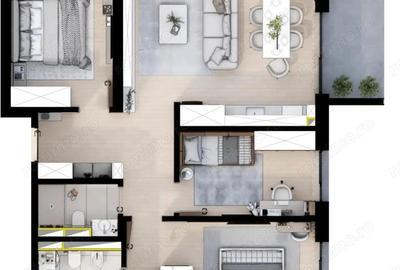 Apartament cu 2 camere decomandat în Iosia - 7