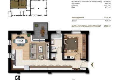 Apartament cu 2 camere în Unirii - 10