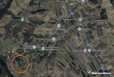 Teren intravilan Corusu, pozitie insorita, vedere peste sat, parcelabil - 3