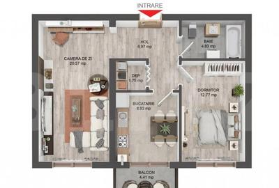 Apartament 2 camere, 54 mp, decomandat, zona Pictor Brana - 1