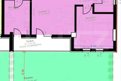 Apartament cu 2 camere semidecomandat în Aradului