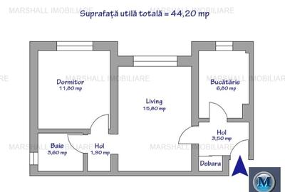 Apartament 2 camere de vanzare, zona Nord, 44,20 mp #16736 - 7