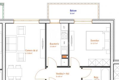 Apartament cu 2 camere decomandat în Ștefăneștii de Jos - 7