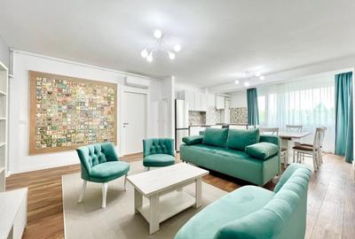 Apartament cu 2 camere semidecomandat, mobilat în Pipera