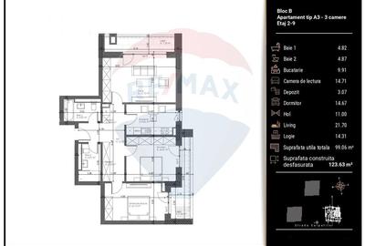 Apartament cu 3 camere decomandat în Răcădău - 19