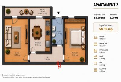 Apartament cu 2 camere decomandat în Bragadiru - 3