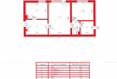2 cam, etaj 1, 53 mp, fara imbunatatiri, zona Carrefour - 2