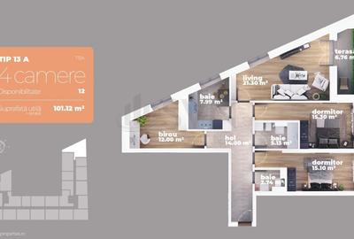 REA1018561 Apartament 4 camere I Sun Rebreanu I Titan - 2