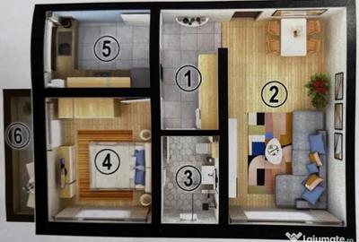 Apartament cu 2 camere decomandat în Sânpetru