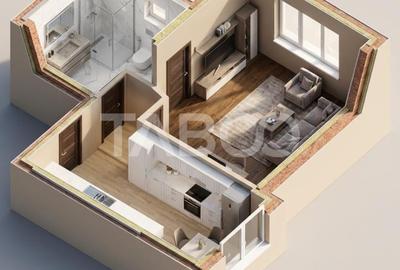 Garsoniera cu balcon si pivnita de 12 mp etaj 1 Zona Strand - 4