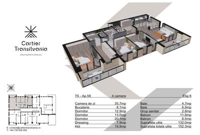 Apartament cu 4 camere decomandat în Noua - 18