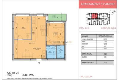 Apartament 3 camere, mobilat si utilat, prima inchiriere, Sos.Leordeni - 12