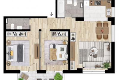 Apartament 3 camere, 70,75mp, zona Intre Lacuri. - 4
