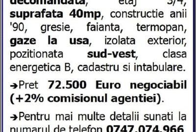 Garsonieră decomandată în Inel II - 8