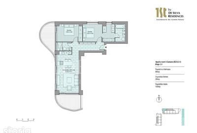 Apartament cu 3 camere în Nord