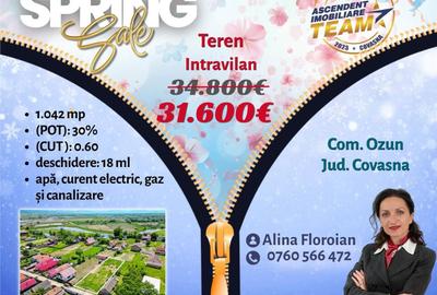 Teren de 1042 mp, în Ozun - 3