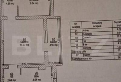 Apartament cu 2 camere semidecomandat în Aradului