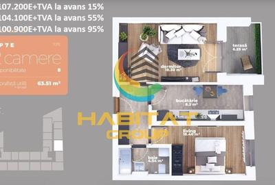 Auchan Titan-2 camere, 63,51 mp, bucatarie inchisa, Parc - 2