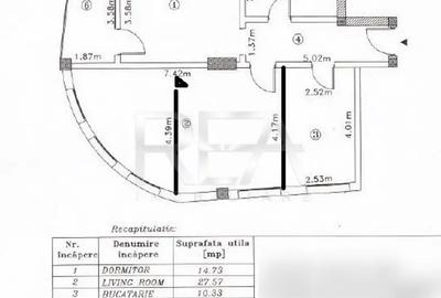 Apartament cu 3 camere semidecomandat, mobilat în Matei Voievod - 1