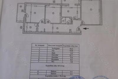 Schim apartament 3 camere, transformat in 4, cu apartament 2 camere +diferen?a Schim apartament 3 camere, transformat in 4, cu apartament 2 camere +diferen?a - 1