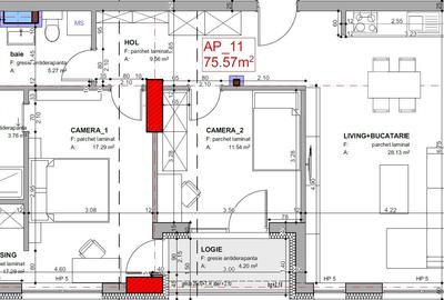 Ap. de 3 camere la dezvoltator - Central - București 41 - 2