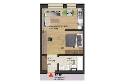 Garsonieră decomandată, mobilată în Barbu Văcărescu - 7