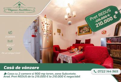 Casa cu 2 camere si 900 mp teren, zona Subcetate, Arad - 1