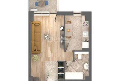 Apartament 1 camera, bloc nou, Podu Ros, intabulat!