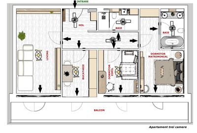 Preț imbatabil de lansare - 1.450€/mp, Apartament cu 3 camere decomandat, 2 băi - 10