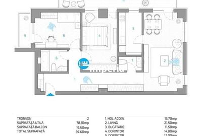 Apartament cu 3 camere decomandat în Aeroport - 10