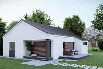 Casa individuala parter - 3 camere, 2 bai + dressing - teren 353mp - 1