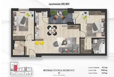 Vanzare apartament 3 camere | Bucegi 12 Central Residence - bloc nou, - 1