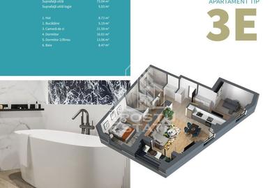 Apartament cu 3 camere decomandat în Central - 2