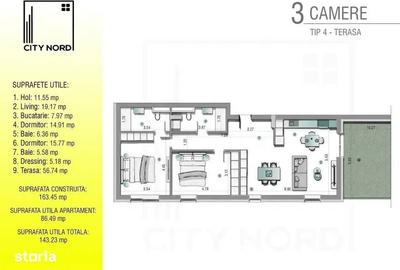 Apartament cu 3 camere în Nord - 1