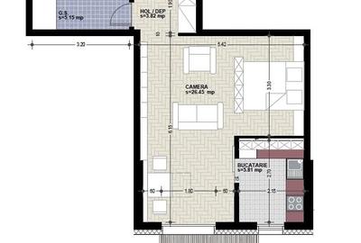 Apartament 1 camera + nisa de dormit, imobil nou, Marasti, ISE - 3