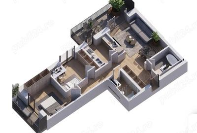 Apartament cu 3 camere decomandat în Central - 1