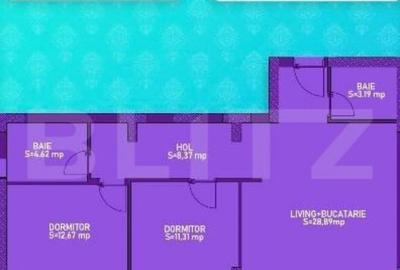 Apartament cu 3 camere decomandat în Central