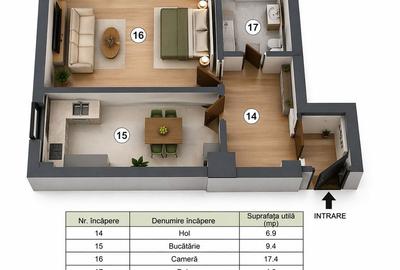 Garsonieră decomandată în Valea Lupului - 1