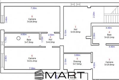 Casă cu 3 camere în Ștrand - 8
