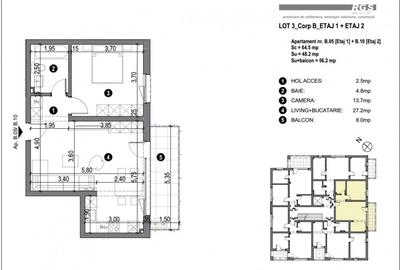 Apartament cu 2 camere semidecomandat în Freidorf - 13
