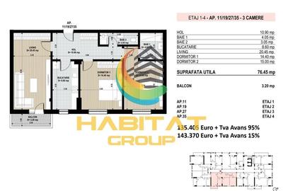 Apartament 3 Camere Sector 4 Grand Arena 79.65Mp - 2