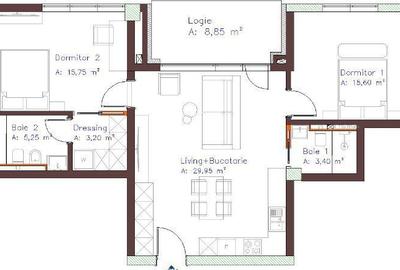 Apartament cu 3 camere în Mărăști