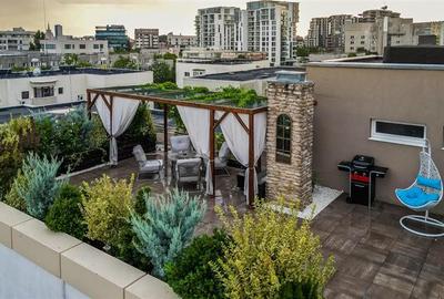 Penthouse cu 4 camere semidecomandat, mobilat în Aviației - 37